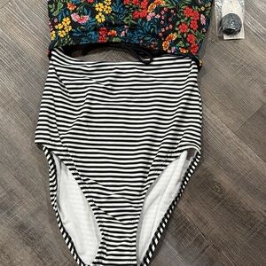 Time and Tru One Piece with Floral and Stripes